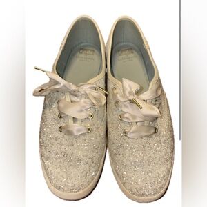 Glitter Cream Keds Kate Spade